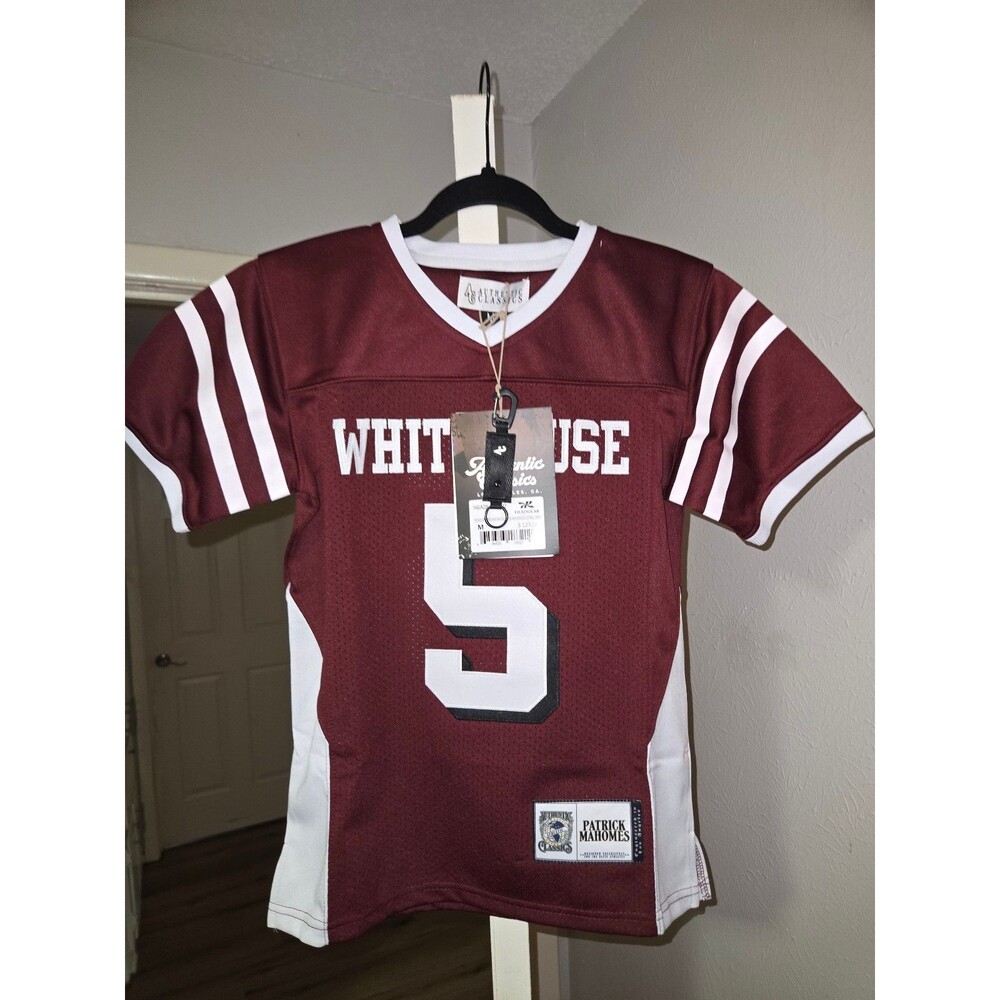 Burgundy Patrick Mahomes Whitehouse High School *NWT* YM*Embroidered Stitch